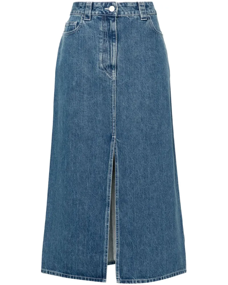 SUNNEI Jeansrock mit Logo-Patch - Blau Blau