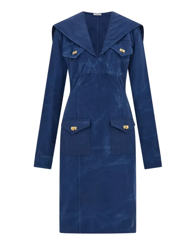 Ferragamo washed gabardine dress - Blau Blau