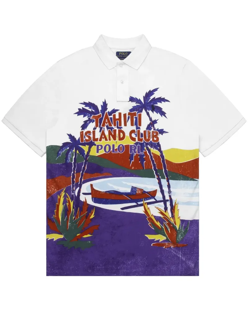 Ralph Lauren Poloshirt mit grafischem Print - Weiß Weiß
