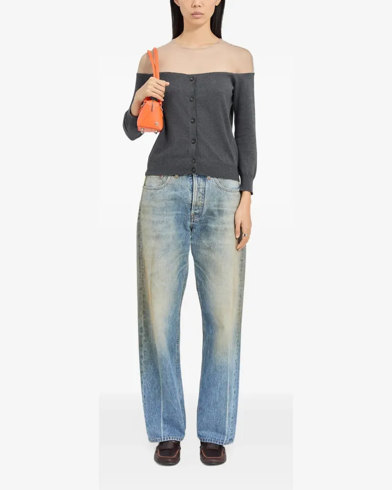 Maison Margiela Sheer-Cardigan - Grau Grau