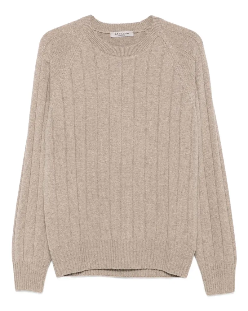 La Fileria Gerippter Pullover - Nude Nude