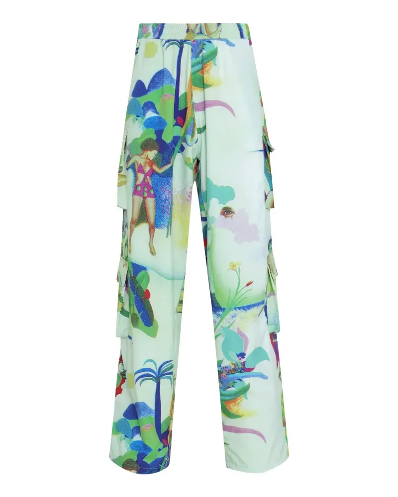 Amir Slama Hose mit Print - Grün Grün