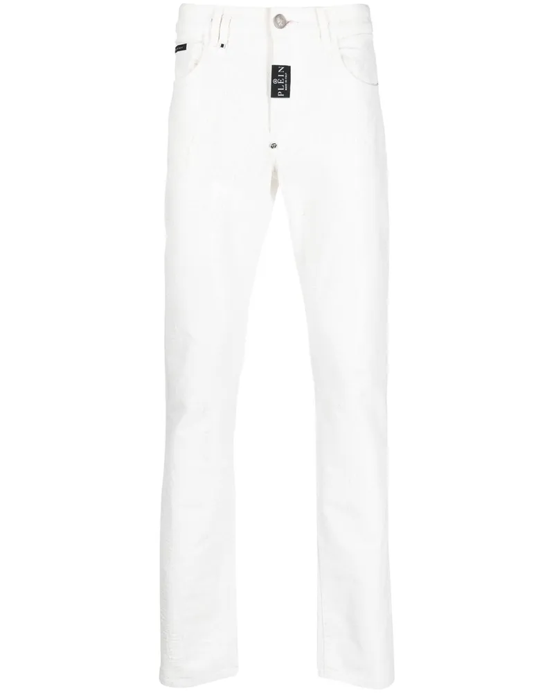 Philipp Plein Klassische Straight-Leg-Jeans - Weiß Weiß