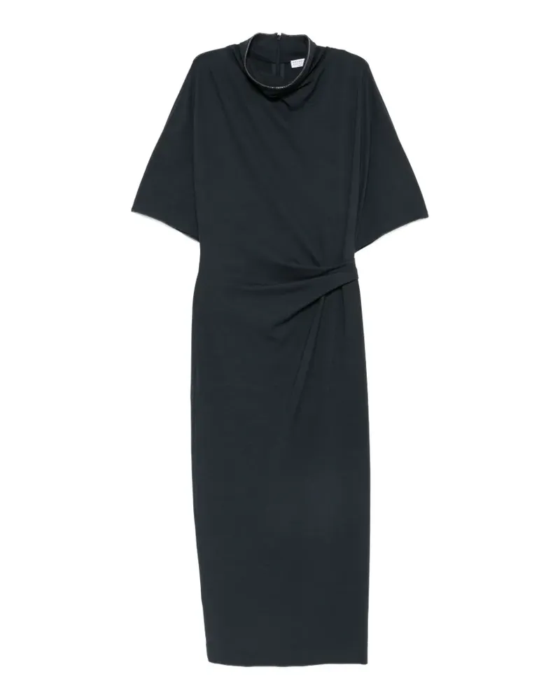 Brunello Cucinelli Midikleid mit verdrehtem Bund - Blau Blau