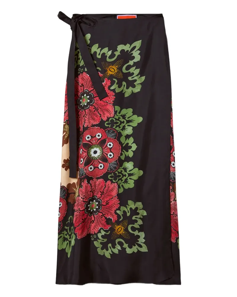 La DoubleJ Wendbarer Mantel mit Blumen-Print - Schwarz Schwarz