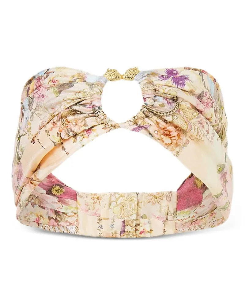 Camilla floral-print ring-detail headband - Nude Nude