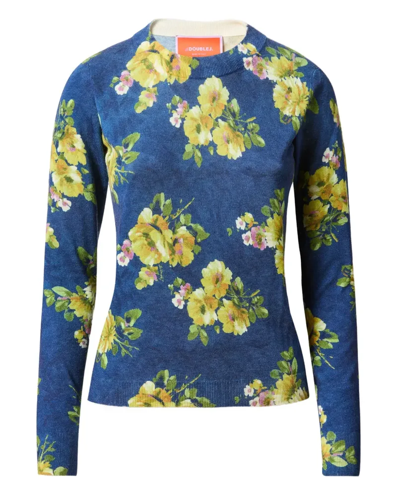 La DoubleJ Pullover mit Blumen-Print - Blau Blau