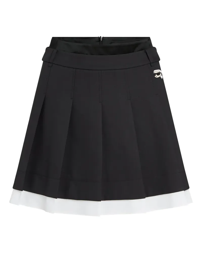 Karl Lagerfeld Ikon Minirock mit Falten - Schwarz Schwarz