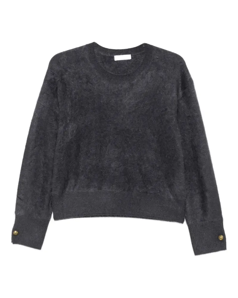 Majestic Gestrickter Pullover mit Knopfmanschetten - Grau Grau