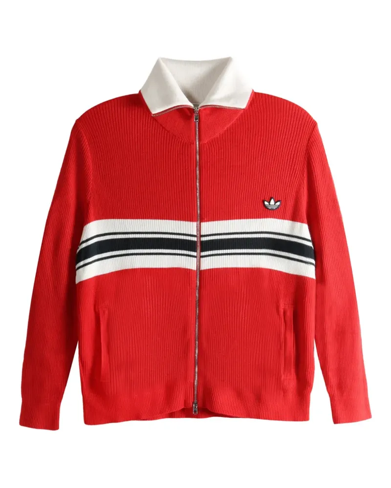 adidas zip striped sweat - Rot Rot