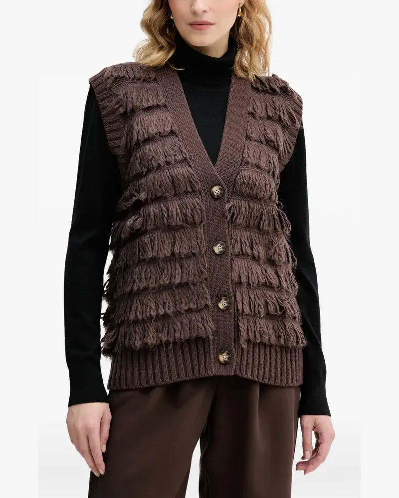 Sisley fringed sleeveless cardigan - Braun Braun
