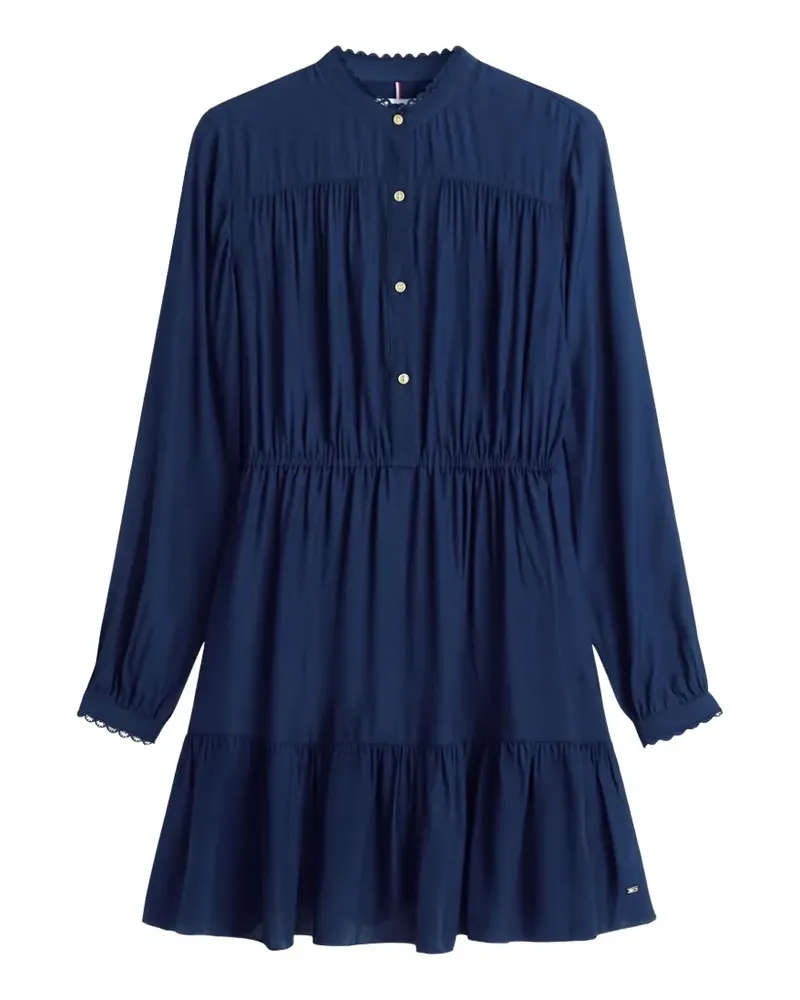 Tommy Hilfiger Gerafftes Minikleid aus Rauten-Jacquard - Blau Blau