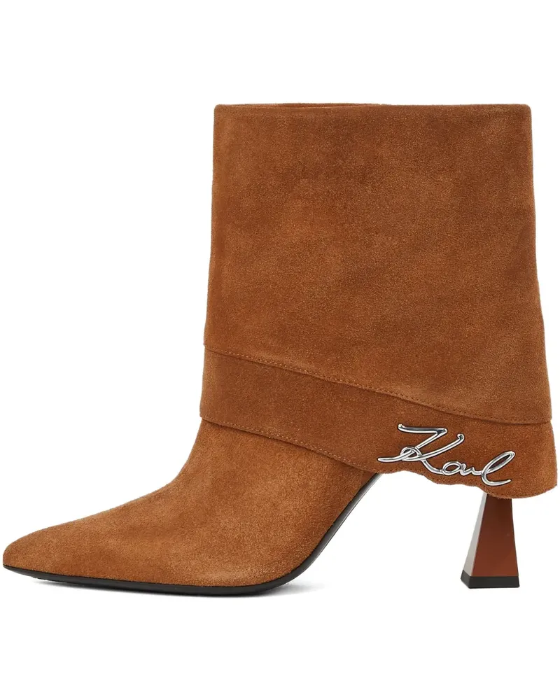 Karl Lagerfeld Debutante Stiefeletten mit Umschlag - Braun Braun