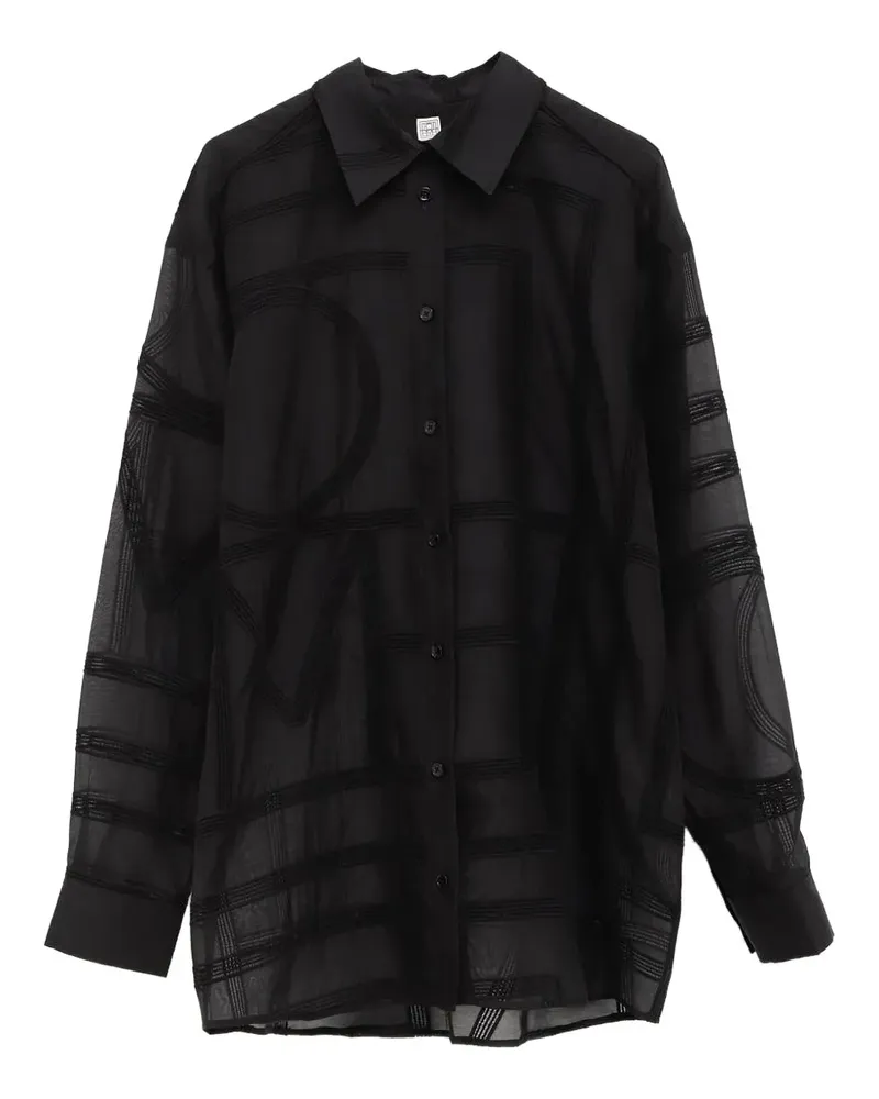 Totême Hemd mit geometrischer Stickerei - Schwarz Schwarz