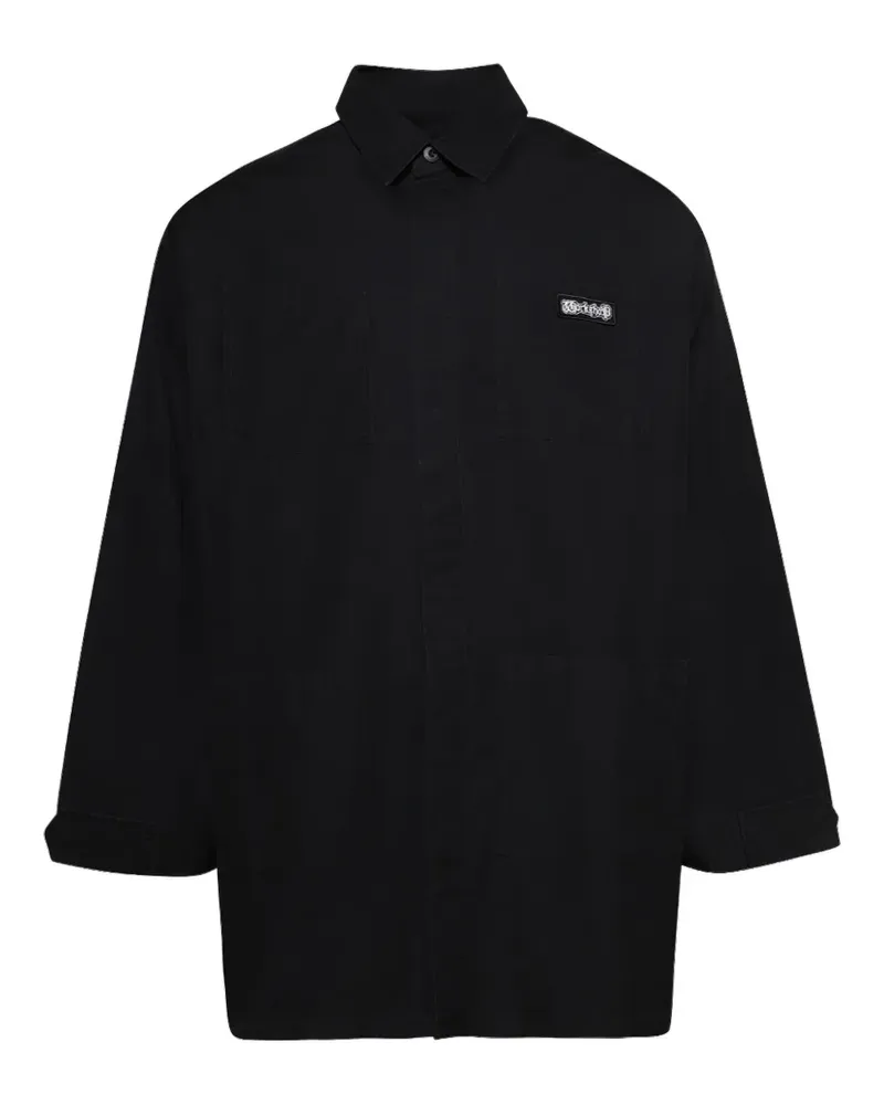032c Intermission Hemdjacke mit aufgesetzten Taschen - Schwarz Schwarz