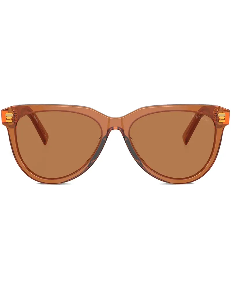 Miu Miu Sonnenbrille mit Logo - Braun Braun