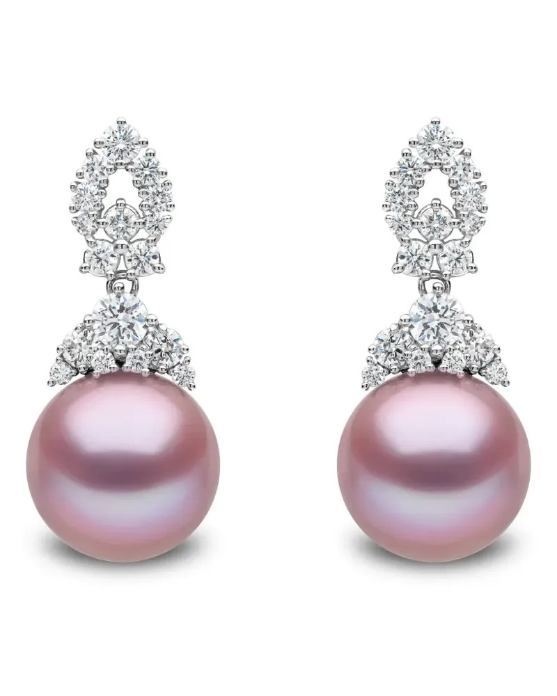 YOKO London 18kt Duchess Weißgoldohrringe mit Perle und Diamant - Silber Silber
