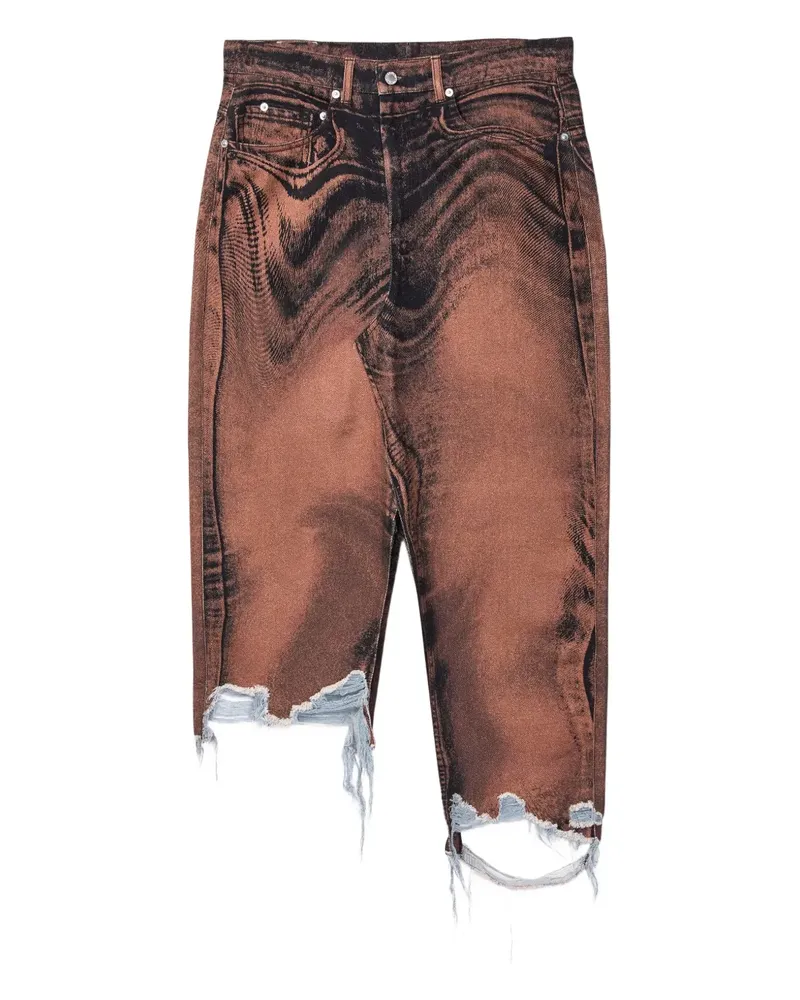 Camper Asymmetrischer Jeansrock im Distressed-Look - Braun Braun