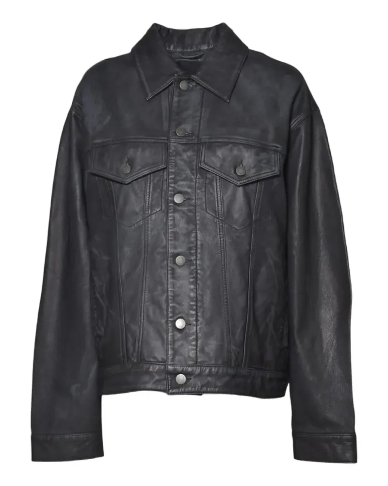 Haikure Lederjacke mit Klappentasche - Schwarz Schwarz