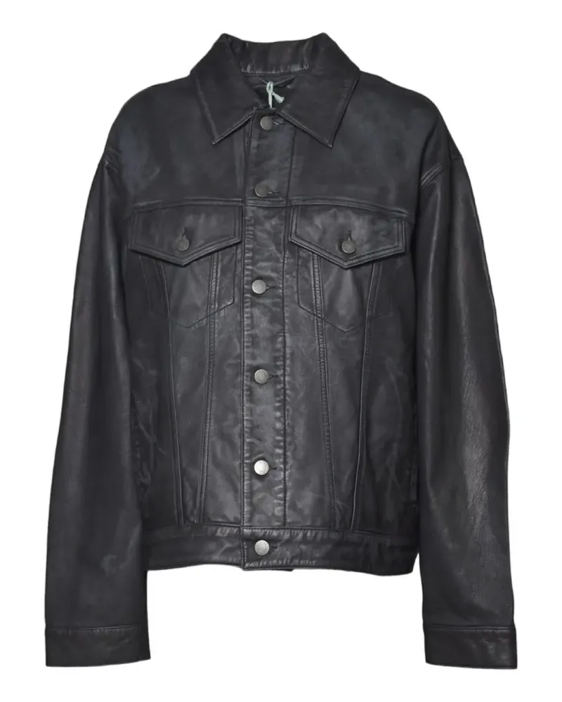 Haikure Lederjacke mit Klappentasche - Schwarz Schwarz