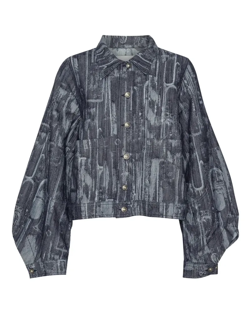 Henrik Vibskov printed denim jacket - Blau Blau