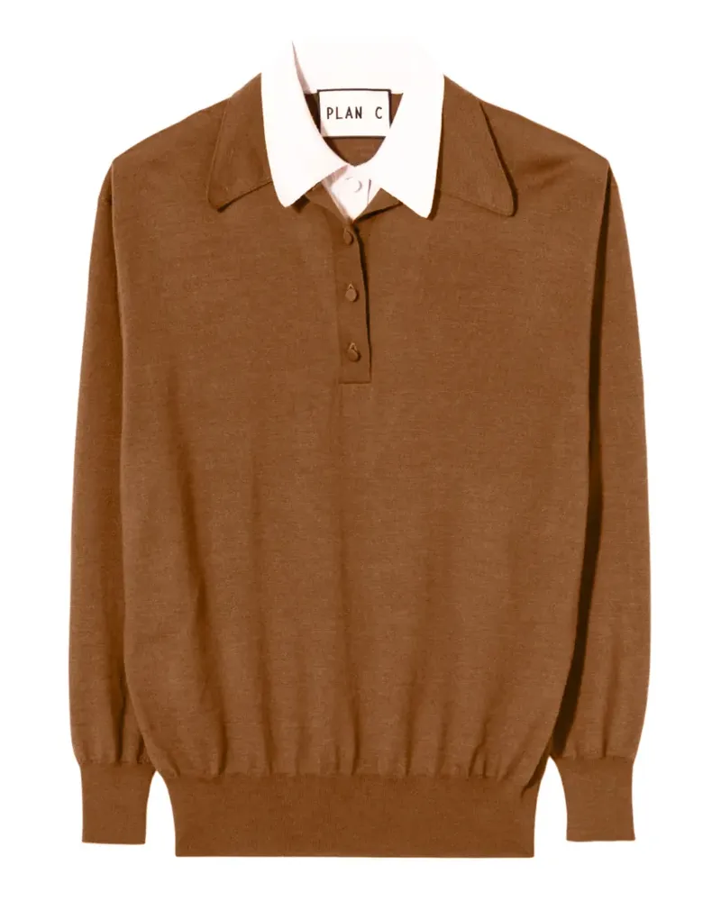 PLAN C layered-collar sweater - Braun Braun