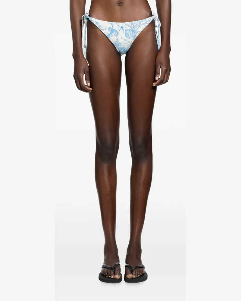 Versace sea-print bikini bottoms - Weiß Weiß
