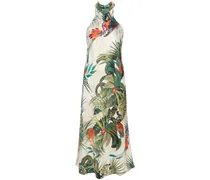 Seiden-Maxikleid mit Dschungel-Print