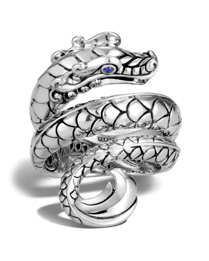John Hardy Legends Naga Saphir-Spiralring - Silber Silber