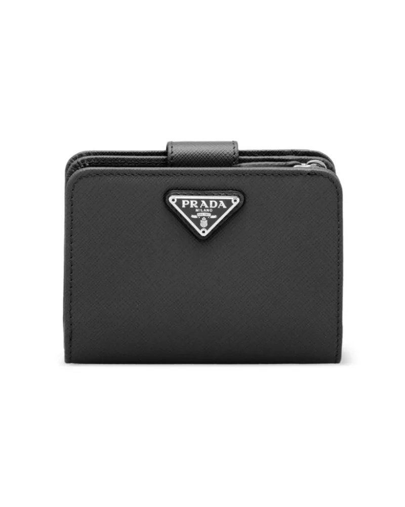 Prada Portemonnaie mit Triangel-Logo - Schwarz Schwarz