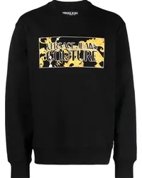 Versace Jeans Sweatshirt mit Logo-Print Schwarz