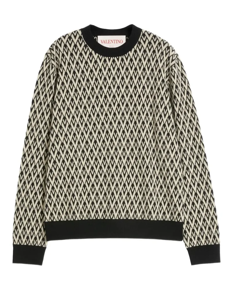 Valentino Garavani Toute La V Jacquard-Pullover - Schwarz Schwarz