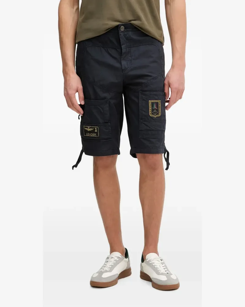 Aeronautica Militare patch-detail cargo shorts - Blau Blau