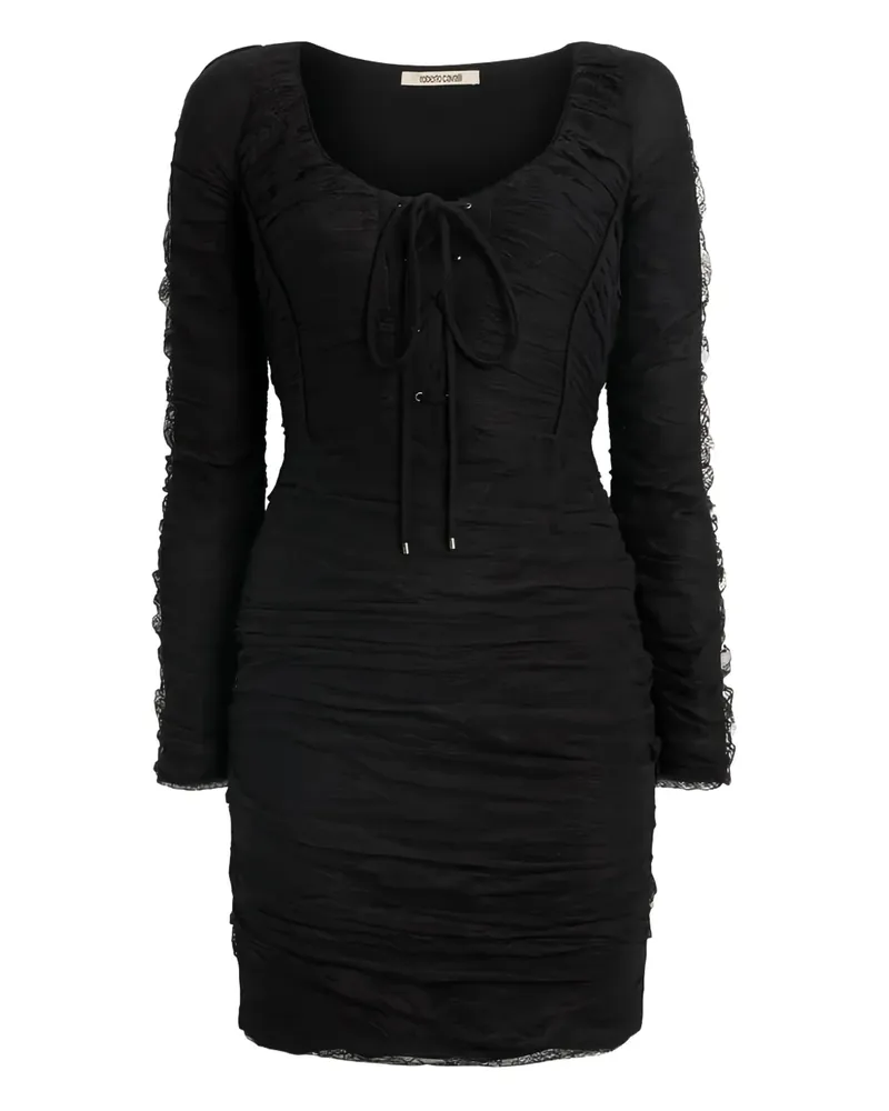 Roberto Cavalli Kleid aus geraffter Spitze - Schwarz Schwarz