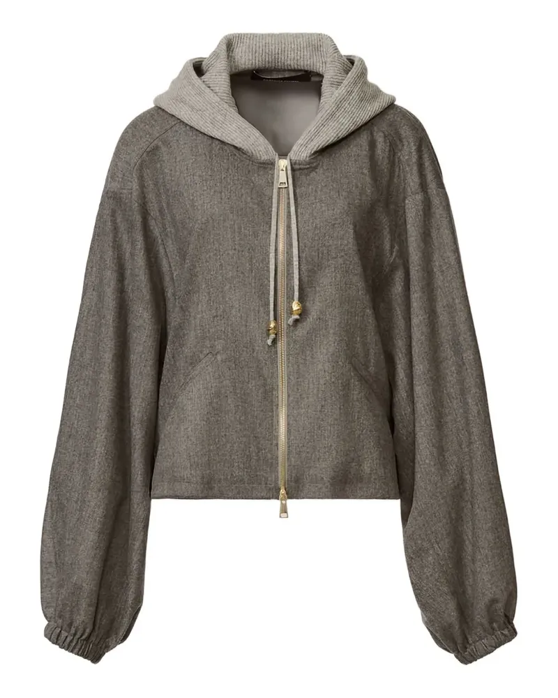 Fabiana Filippi hooded balloon-sleeve jacket - Grau Grau