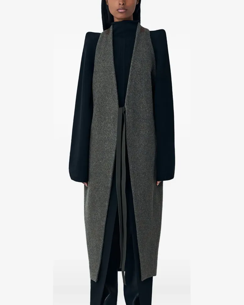Rick Owens self-tie sleeveless coat - Grau Grau