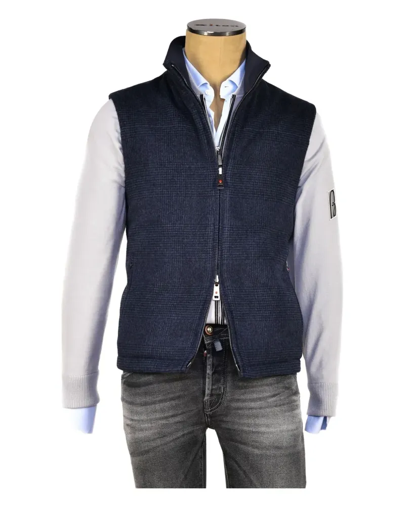 Kiton Wendbare Weste mit Karomuster - Blau Blau