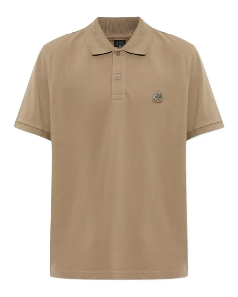 Moose Knuckles Piqué-Poloshirt mit Logo-Schild - Braun Braun