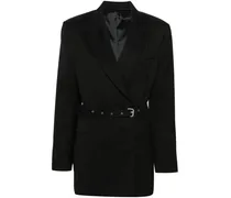 Sakko mit Fischgrätenmuster - Schwarz