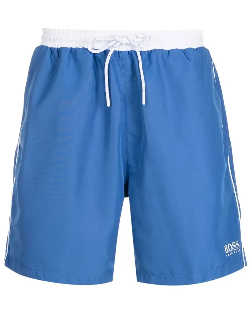 HUGO BOSS Badeshorts in Colour-Block-Optik - Blau Blau