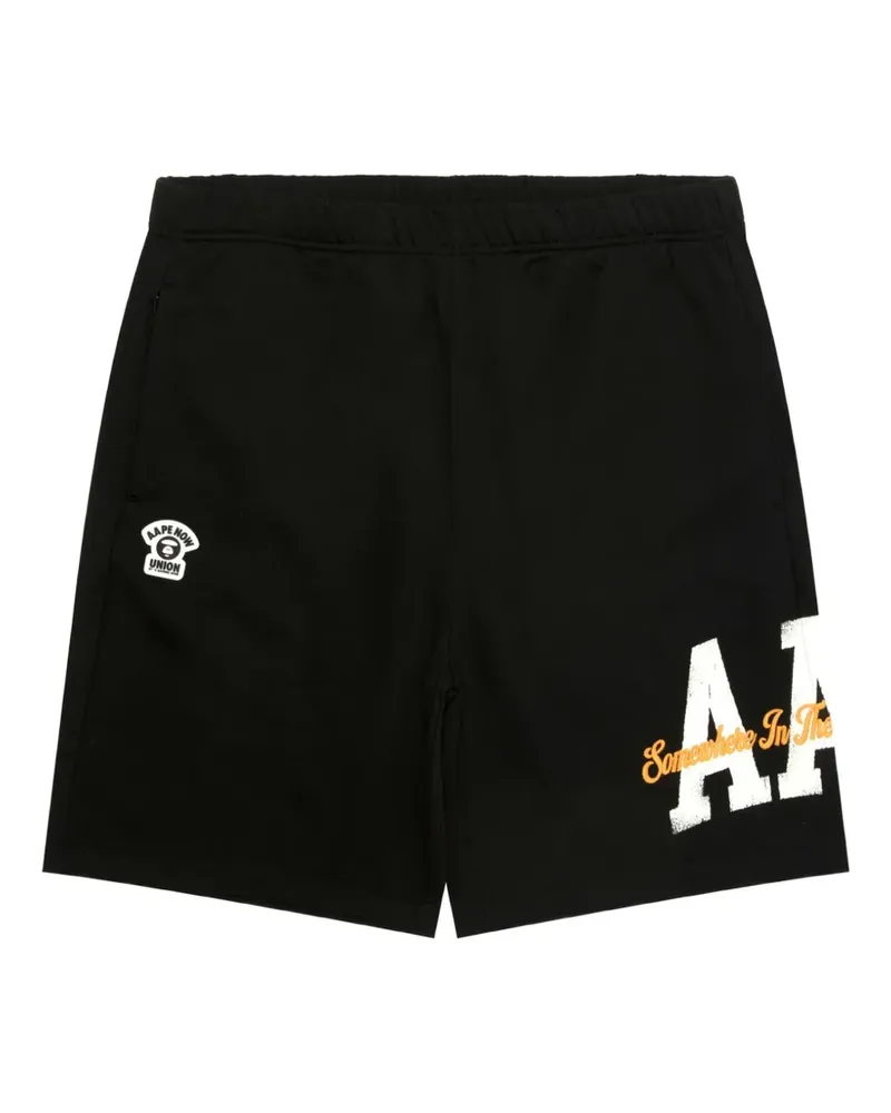 BAPE Shorts mit Camouflage-Tasche - Schwarz Schwarz