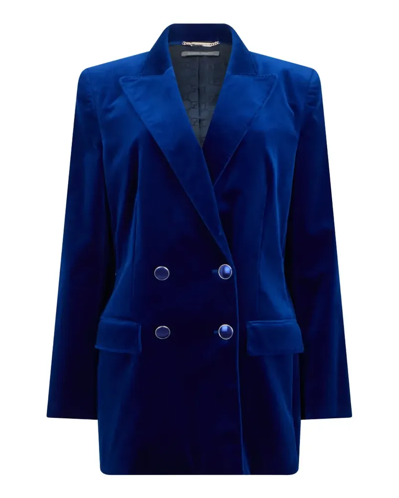Alberta Ferretti Doppelreihiges Sakko aus Samt - Blau Blau