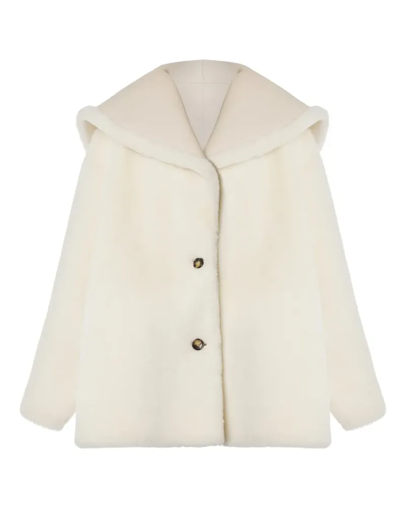Alberta Ferretti Kapuzenmantel mit Knopfleiste - Weiß Weiß