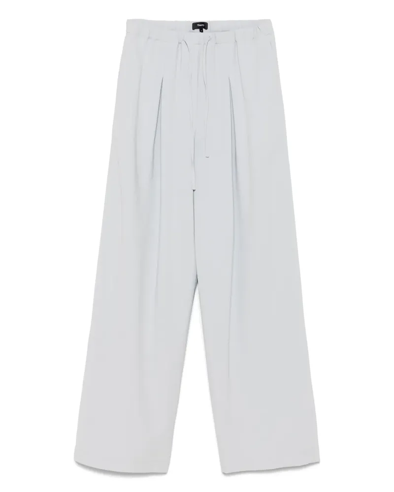 Theory Krepphose mit Falten - Blau Blau