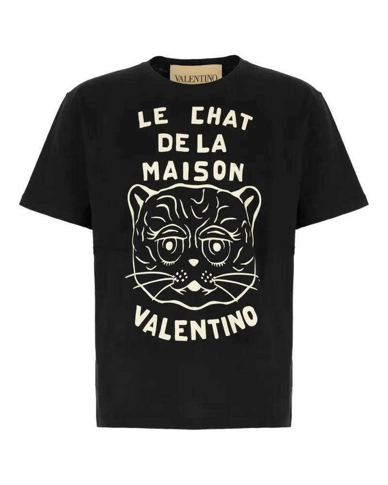 Valentino Garavani Le Chat de la Maison T-Shirt - Schwarz Schwarz