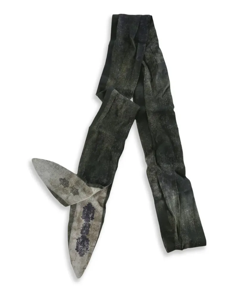 Ziggy Chen Schal mit spitzer Spitze - Grau Grau