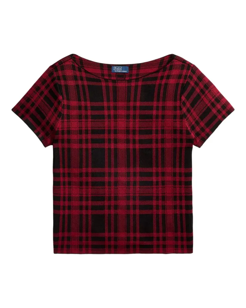 Ralph Lauren boat-neck plaid t-shirt - Rot Rot