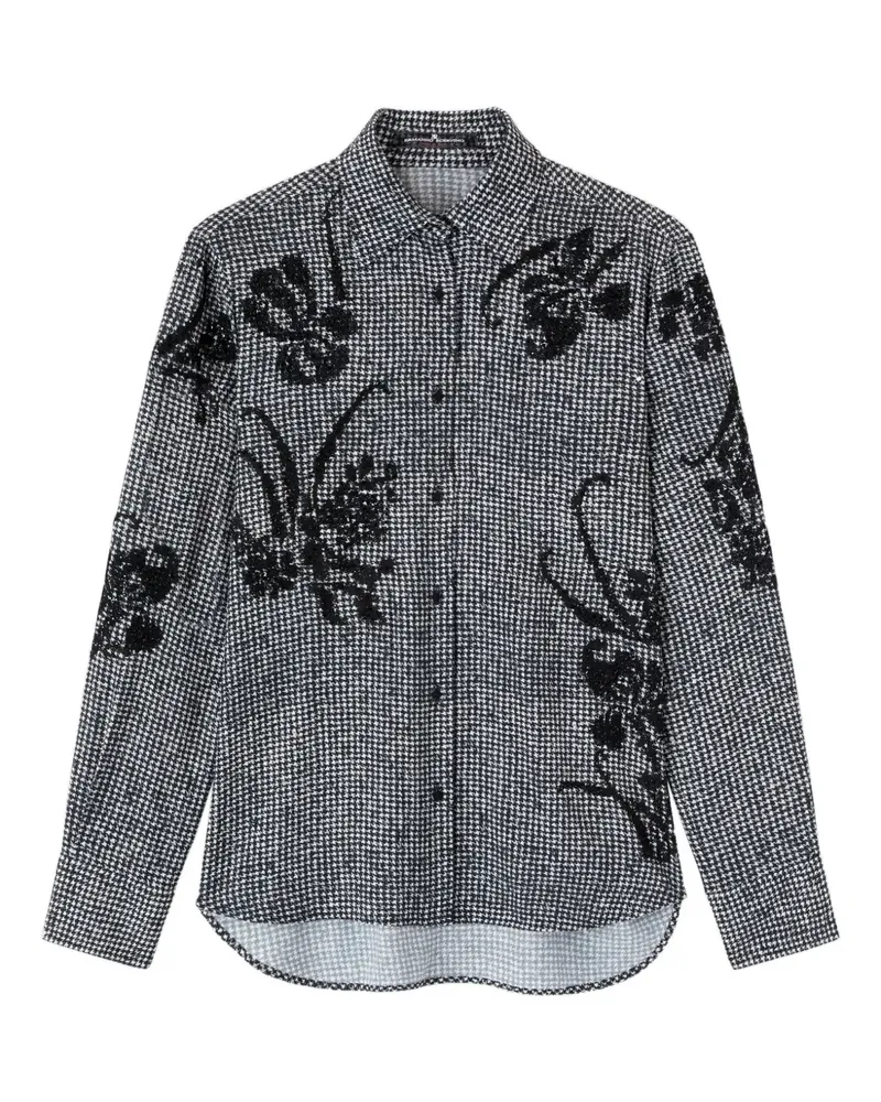 Ermanno Scervino Hemd mit Hahnentrittmuster - Schwarz Schwarz
