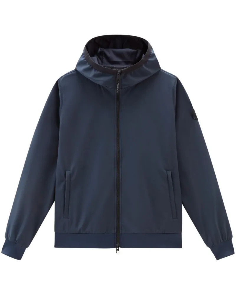 Woolrich Hoodie mit Logo-Applikation Blau