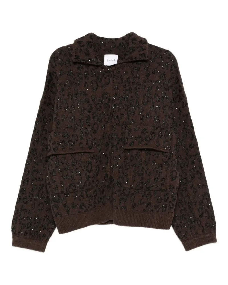NUDE pockets animal print cardigan - Braun Braun